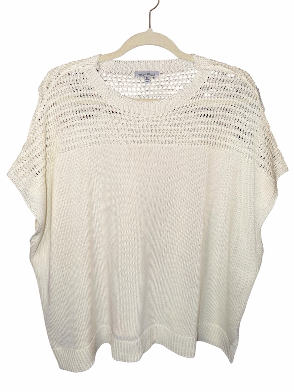 White Birch Cream Knit Sweater, Size XL